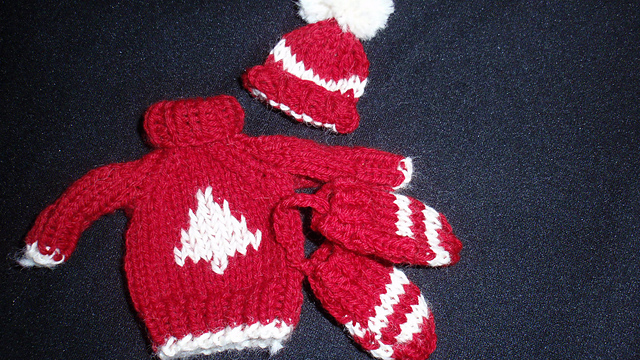 Mini Sweater, Mittens, and Toque Ornaments