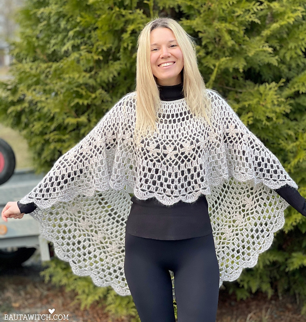 Ravelry: Romantic Asymmetrical Poncho pattern by Asa Bautovic