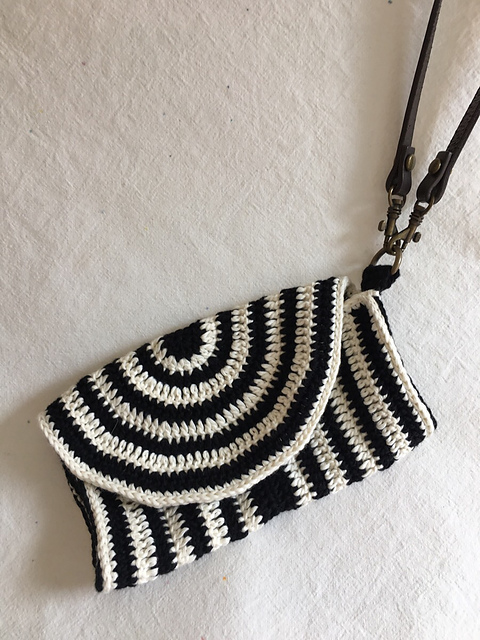 Black & White Stripe Clutch