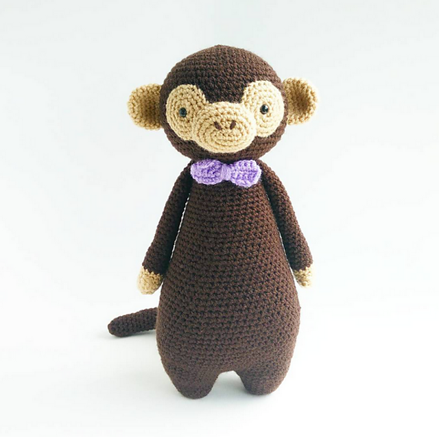 Tall Monkey with Bowtie Amigurumi