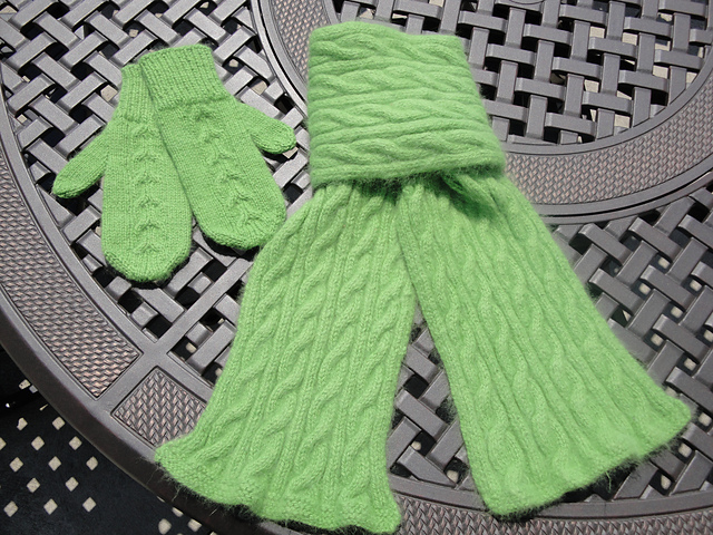 Cloud Mittens and Scarf