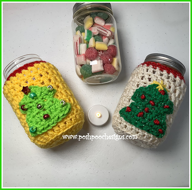 Christmas Tree Jar Cozy