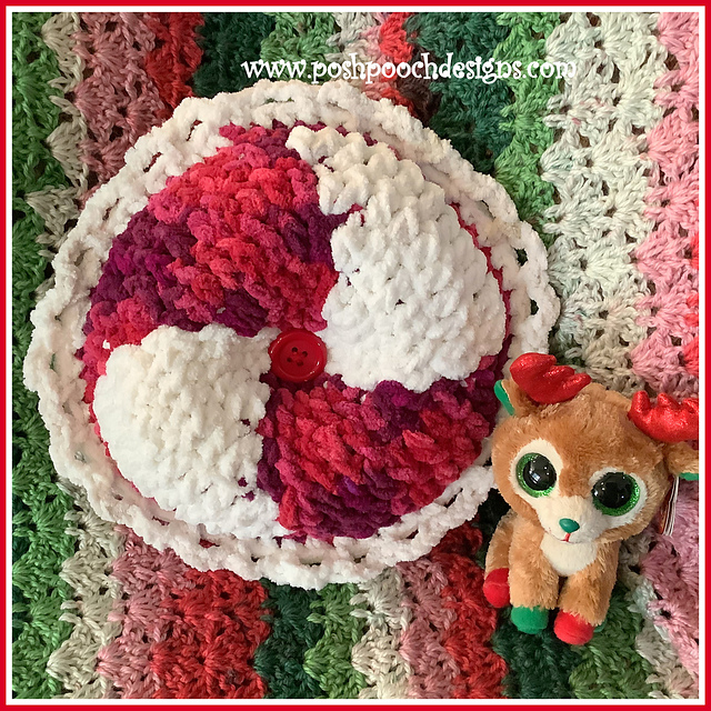 Fuzzy Peppermint Pillow