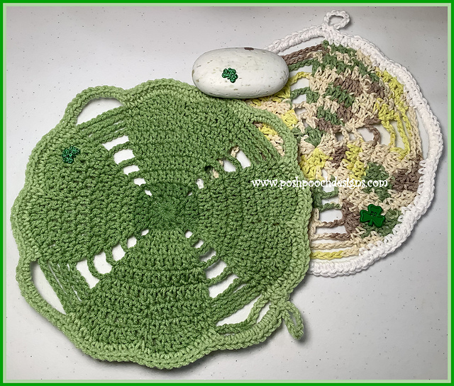 Clover Washcloth And  Doily
