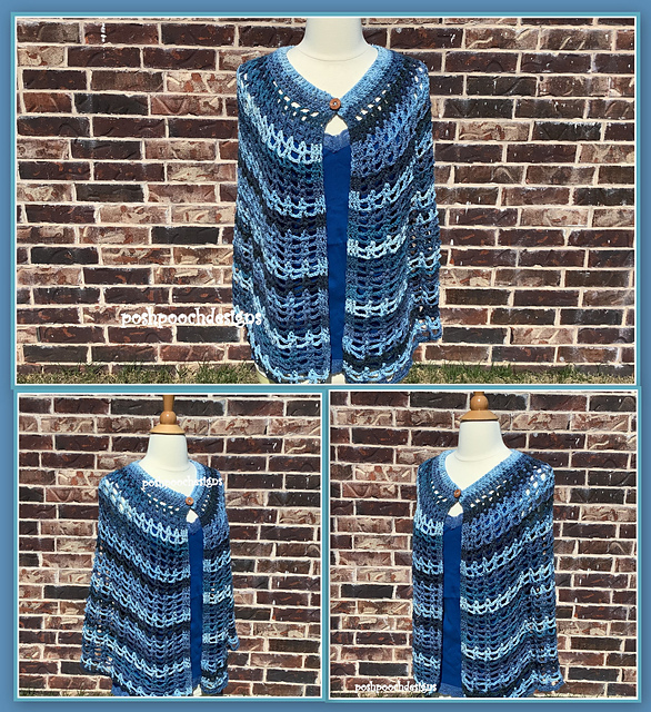 Blue Denim Cape Shawl