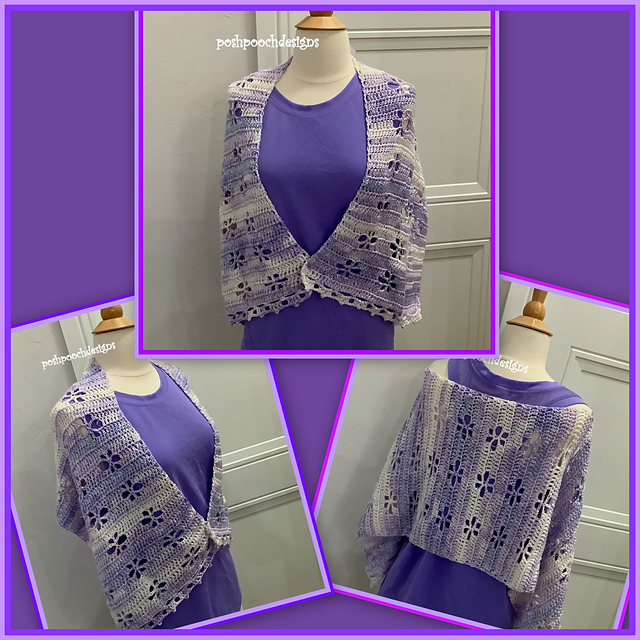 Filet Flower Summer Wrap Shawl