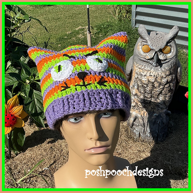 Striped Halloween Cat Hat