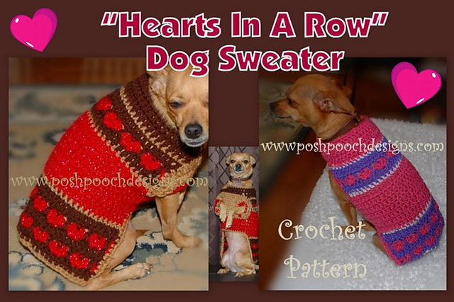Hearts in a Row Dog Sweater