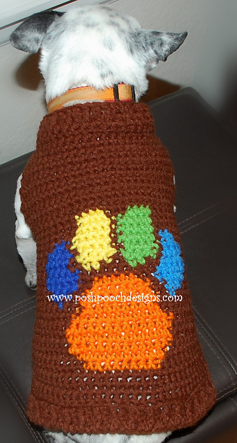 Pawprint Dog Sweater - Paw Print small Dog Sweater