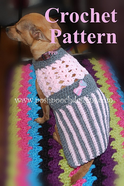 Pink and Grey Pleated Dog Sweater