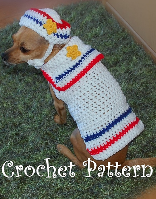 Sailor Dog Costume Sweater and Hat Set