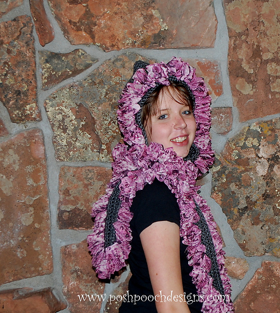 Ruffle Scoodie Hooded Scarf