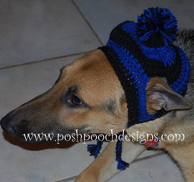 Large Dog Striped Earflap Dog Hat   Big dog