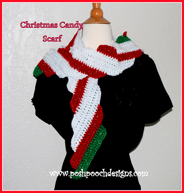 Candy Cane Christmas Scarf