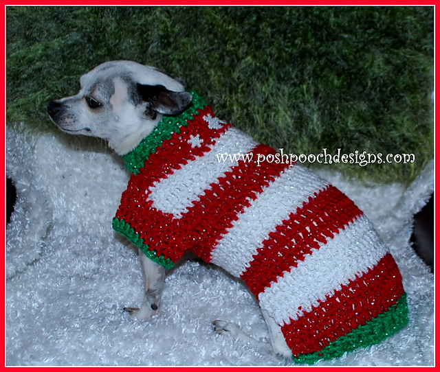 Christmas Candy Dog Sweater