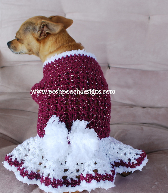 Ravelry: Winter Berry Dog Sweater Dress pattern by Sara Sach