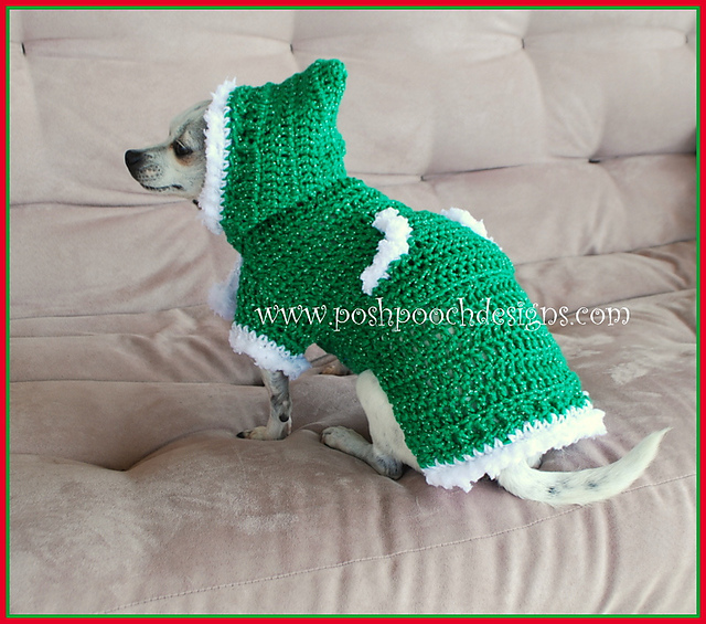 Winter Elf Dog Sweater Hoody