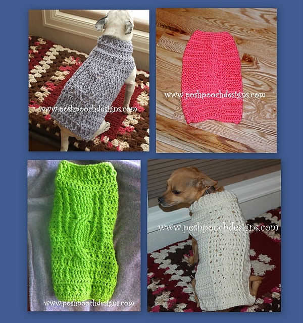 Cable Stitch Dog Sweater