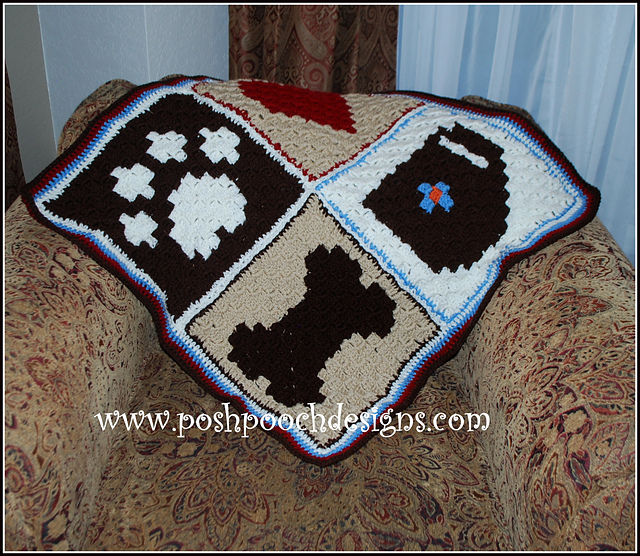 Pixel Graph Dog Blanket