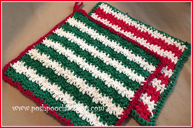 Candy Striped Washcloth