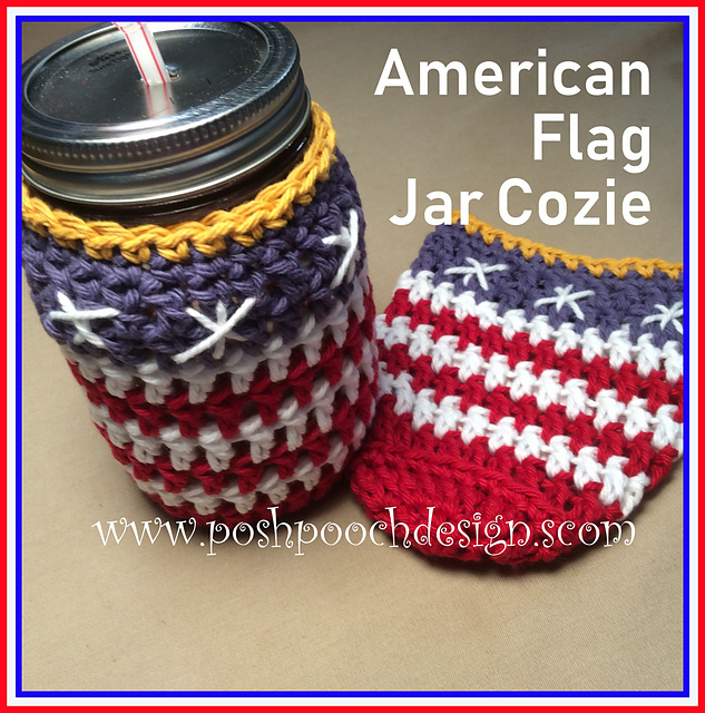 American Flag Jar Cozie