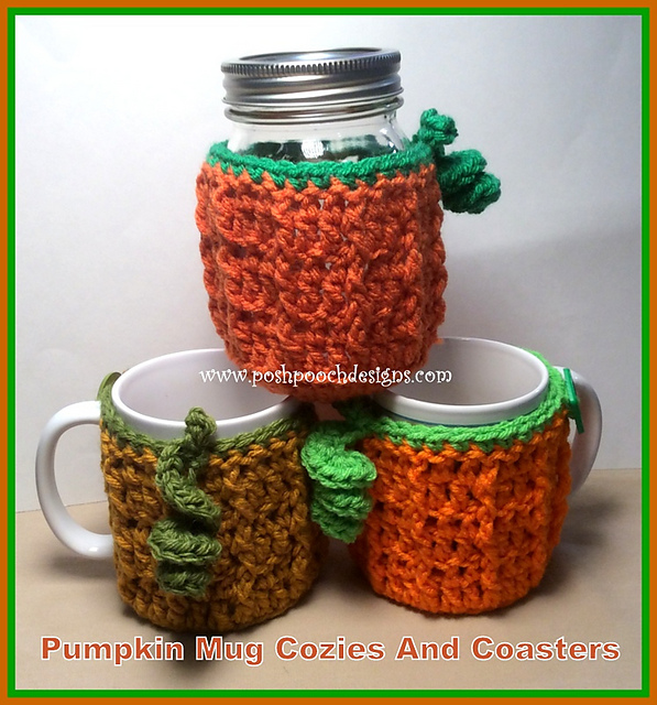 Pumpkin Coffee Mug Cozies