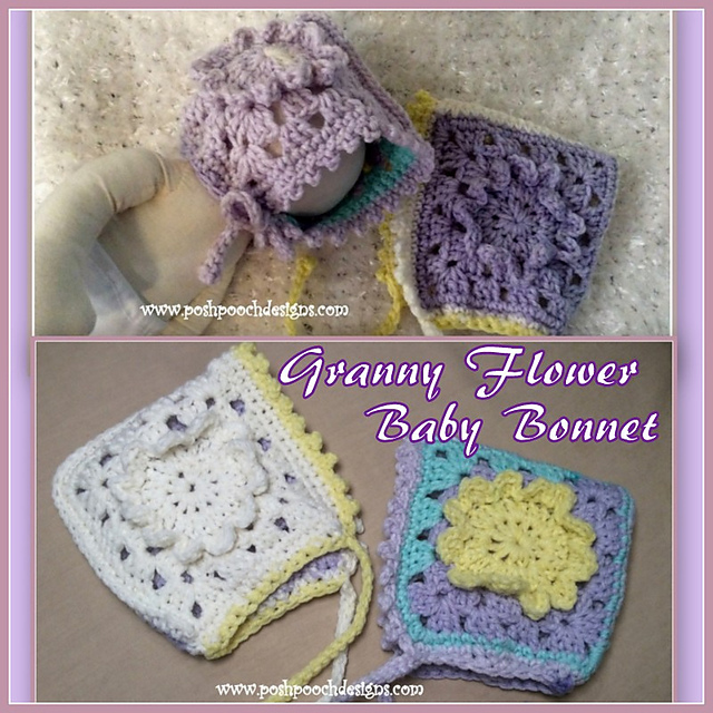 Granny Flower Baby Bonnet