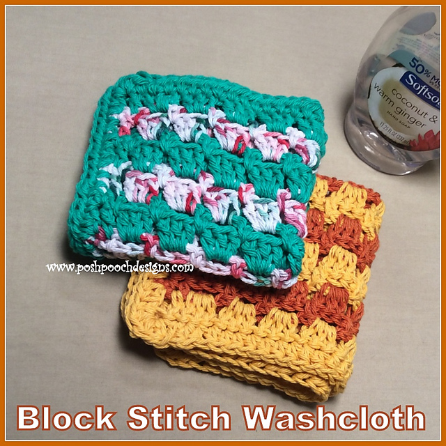 Block Stitch Washcloth