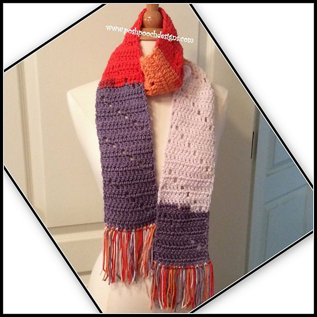 Color Block Fringe Scarf