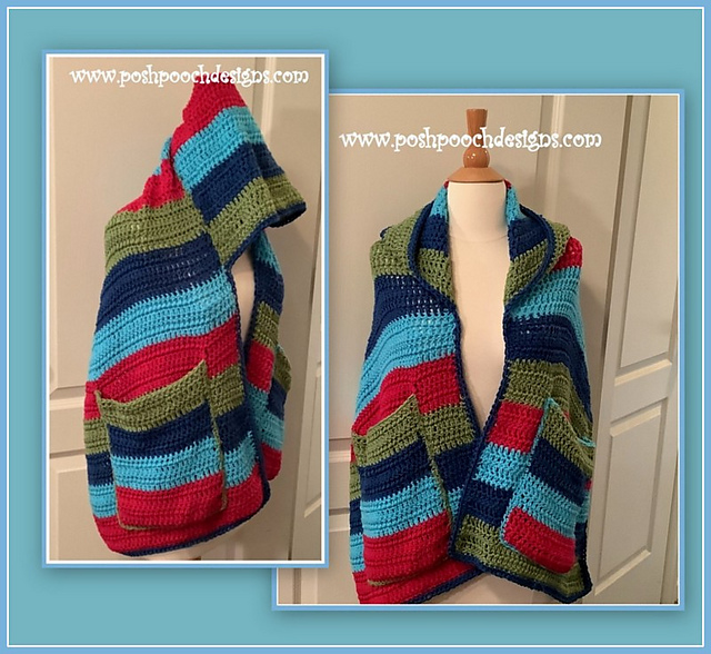 Hooded Shawl With Pockets CAL