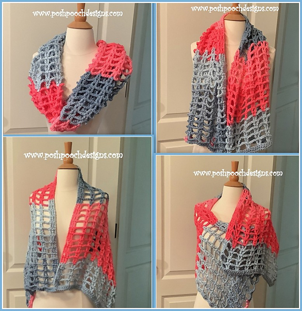 Triple V Stitch Wrap Scarf