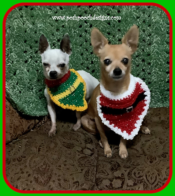 Crochet Santa Christmas Dog Bandanna