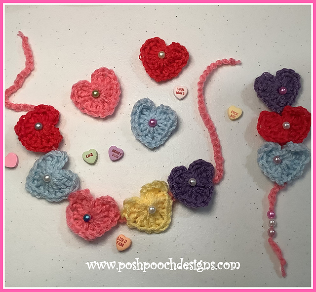 Conversation Hearts Dog collar