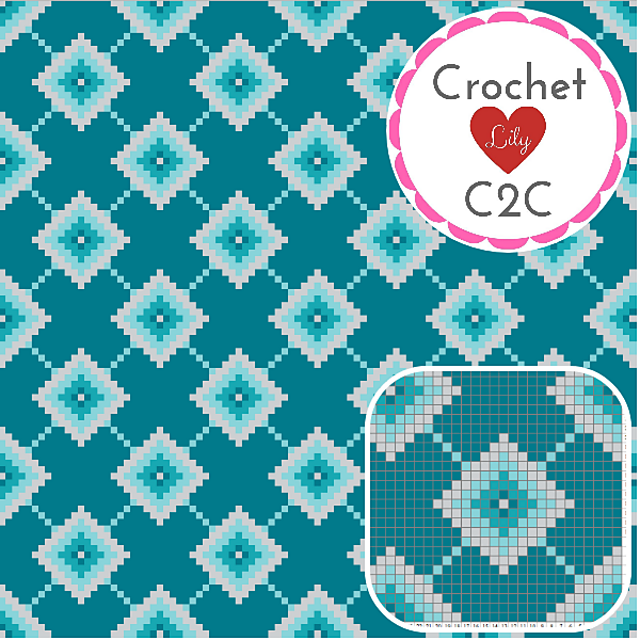 The Turquoise diamonds C2C blanket