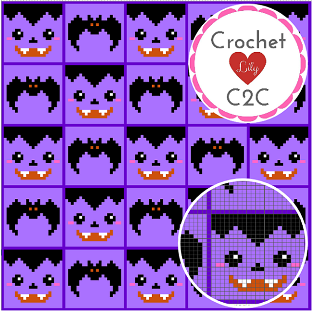 Vampire and Bat C2C blanket