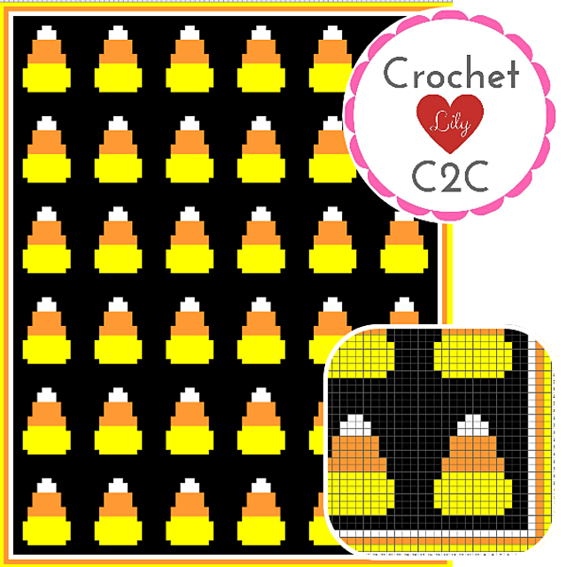 Halloween Candies C2C blanket