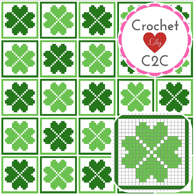 Four-leaf clover C2C blanket