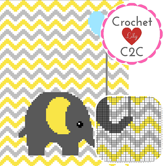 The Elephant with a balloon C2C Blanket