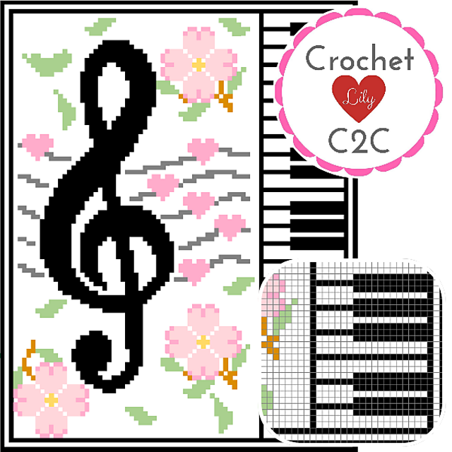 Spring Music C2C crochet blanket