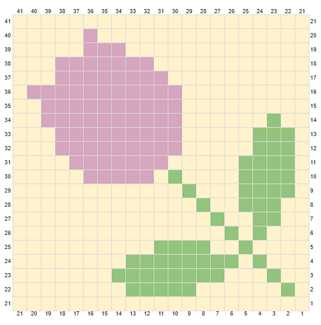 С2С coaster with tulip.