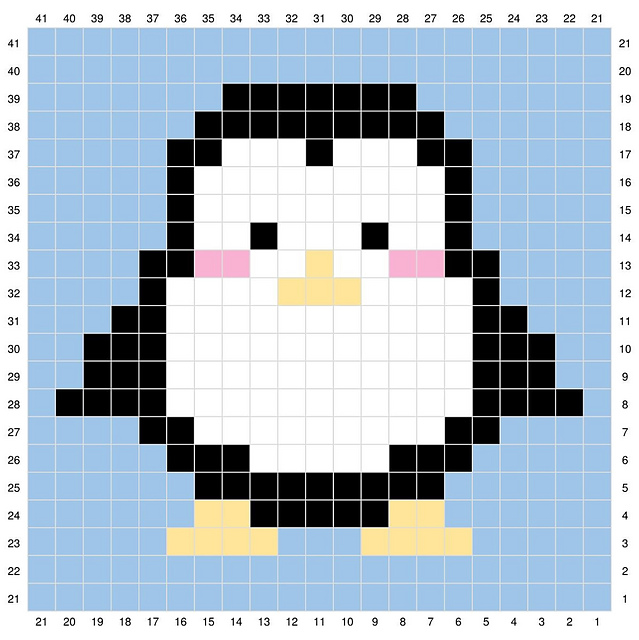 C2C coaster with a penguin