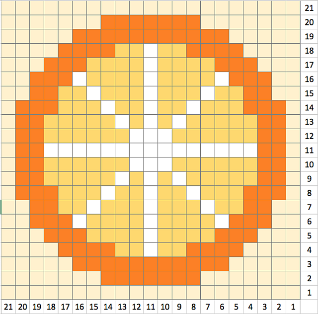 C2C coaster with orange
