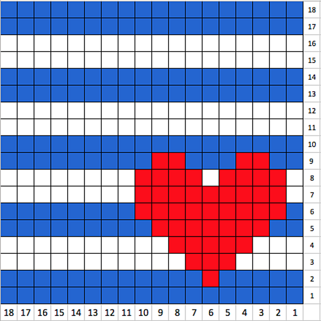 C2C coaster with heart