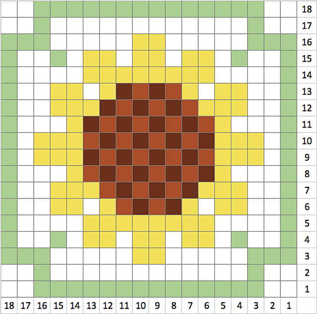 C2C coaster with sunflower