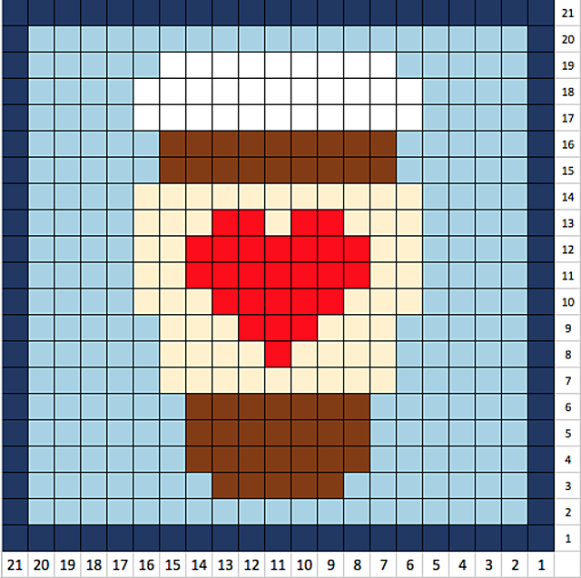 C2C coaster with cup of coffee