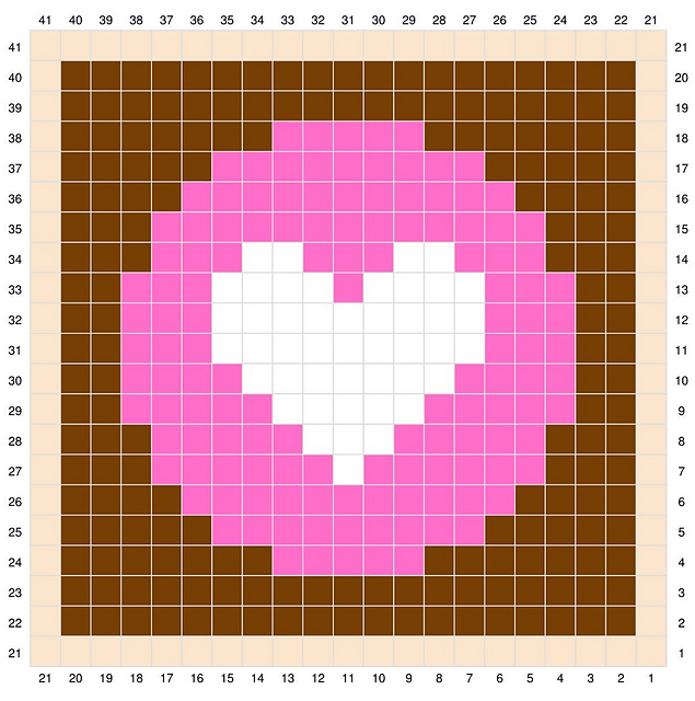 C2C coaster with a heart