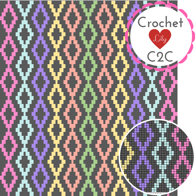 Pastel Diamonds II C2C Blanket