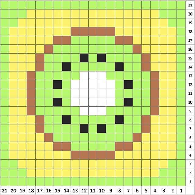 С2С coaster with a kiwi