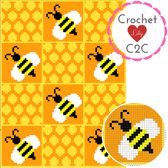 Bees C2C blanket