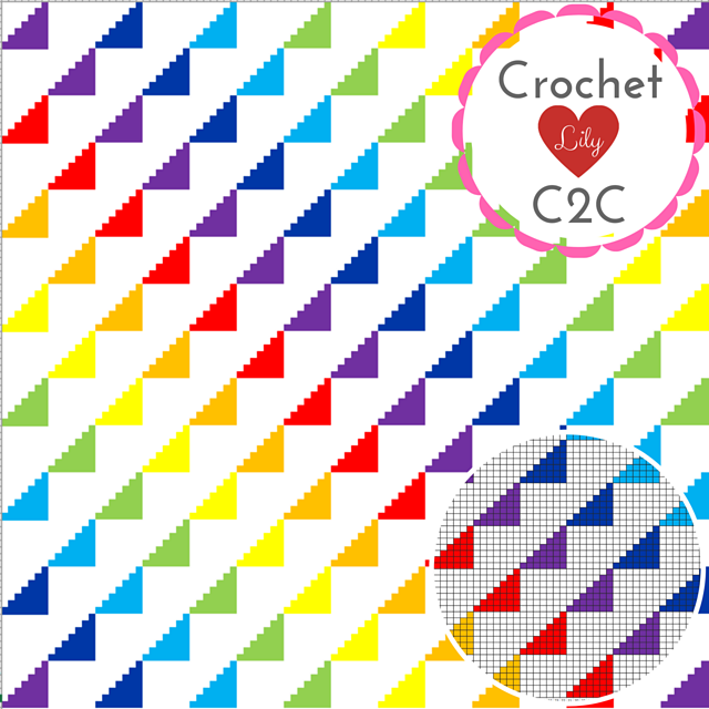 Rainbow triangles 2 C2C blanket